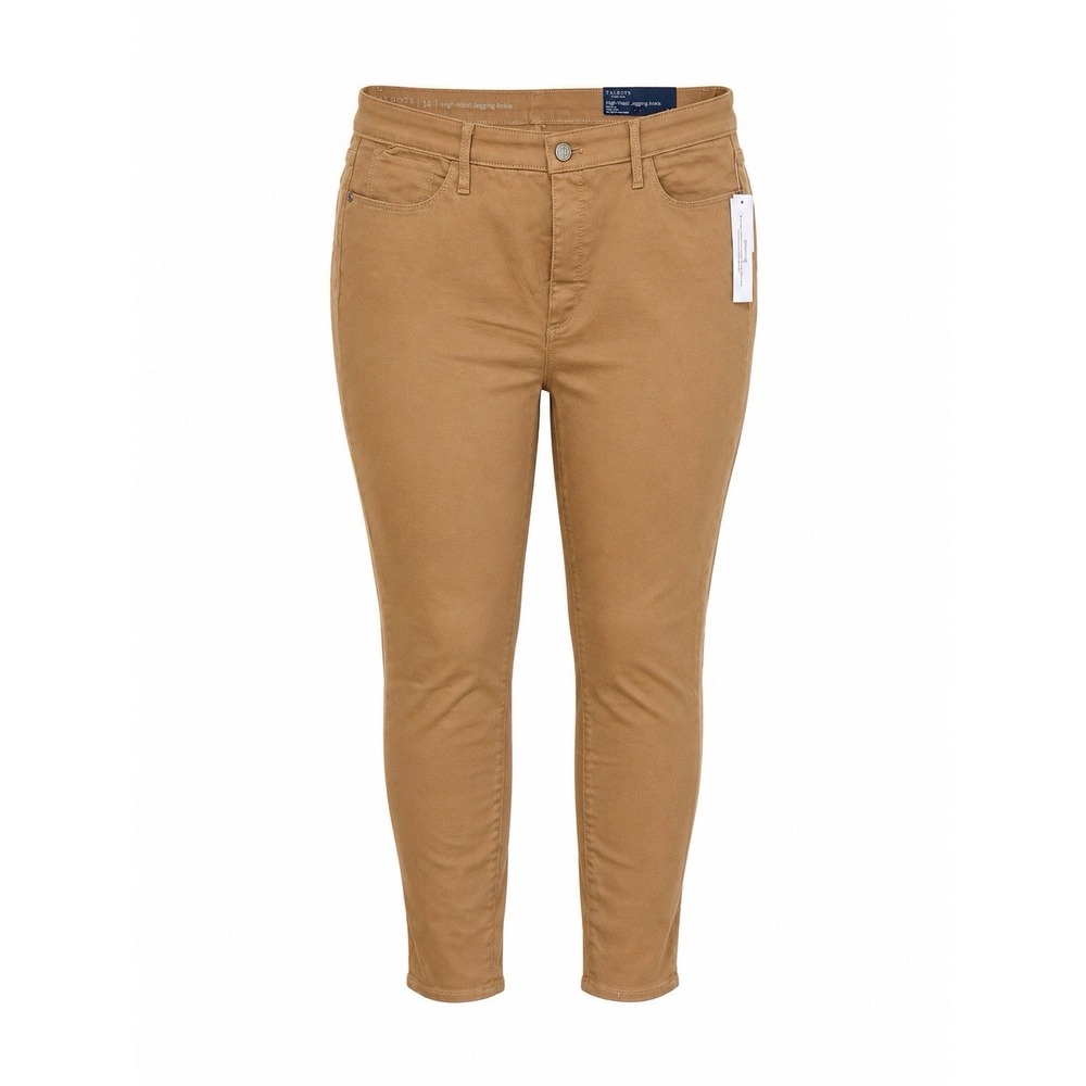 Talbots Flawless High-Waist Jegging Ankle Pants Tan Khaki Skinny Size 14 NWT